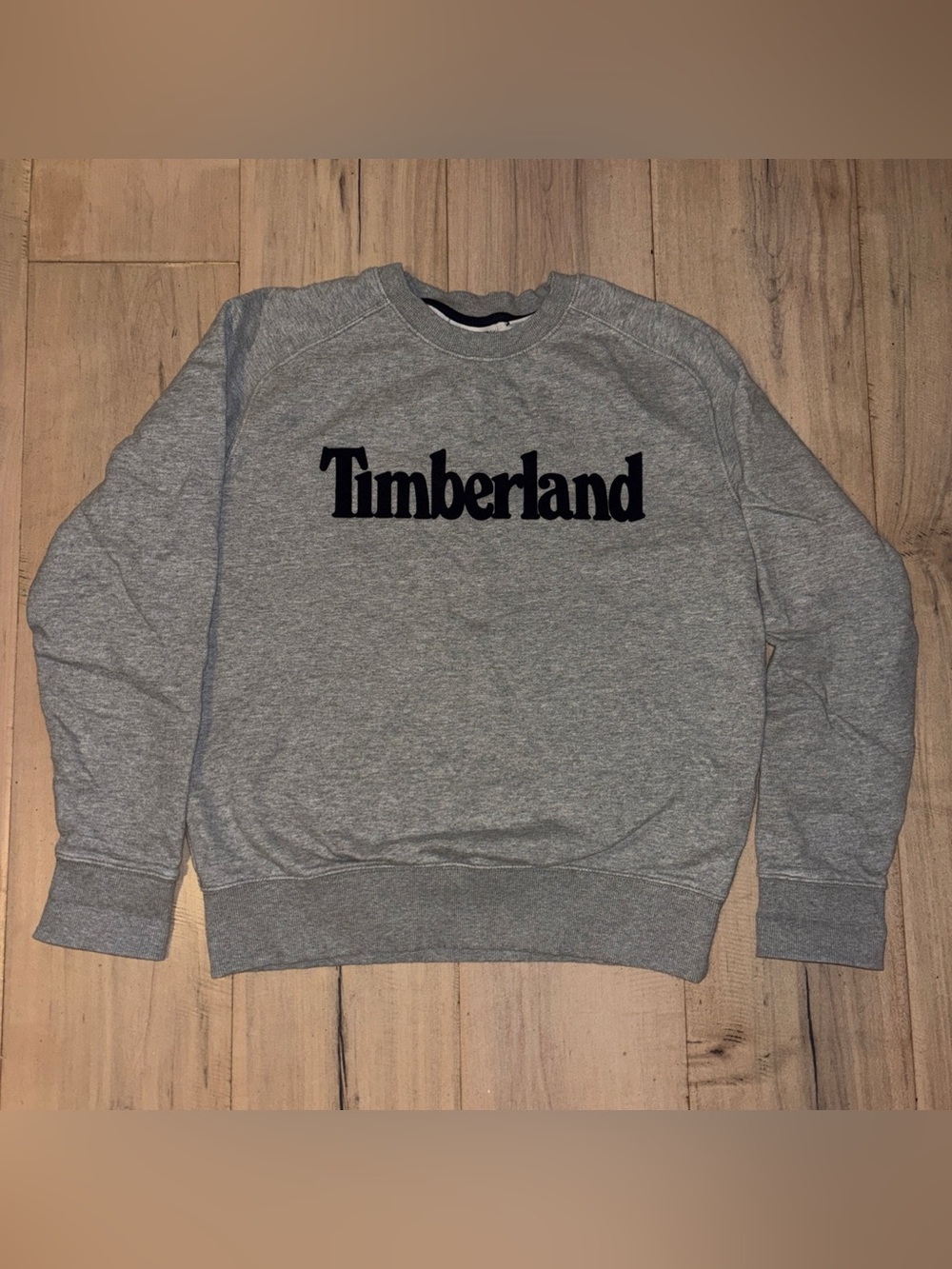 Timberland Gray Crewneck Sweatshirt with Black Logo